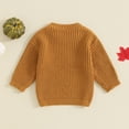 thumbnail image 6 of Toddler Baby Boy Girl Halloween Outfit Knit Chunky Pumpkin Sweaters Crew Neck Pullover Sweatshirt Tops Fall Winter Clothes, 6 of 8