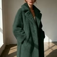 thumbnail image 4 of Sexlip Women's Luxury Faux Fur Long Lapel Coat Teddy Fuzzy Fleece Open Front Overcoats Plus Size for Holiday Party Dating Green XL, 4 of 8