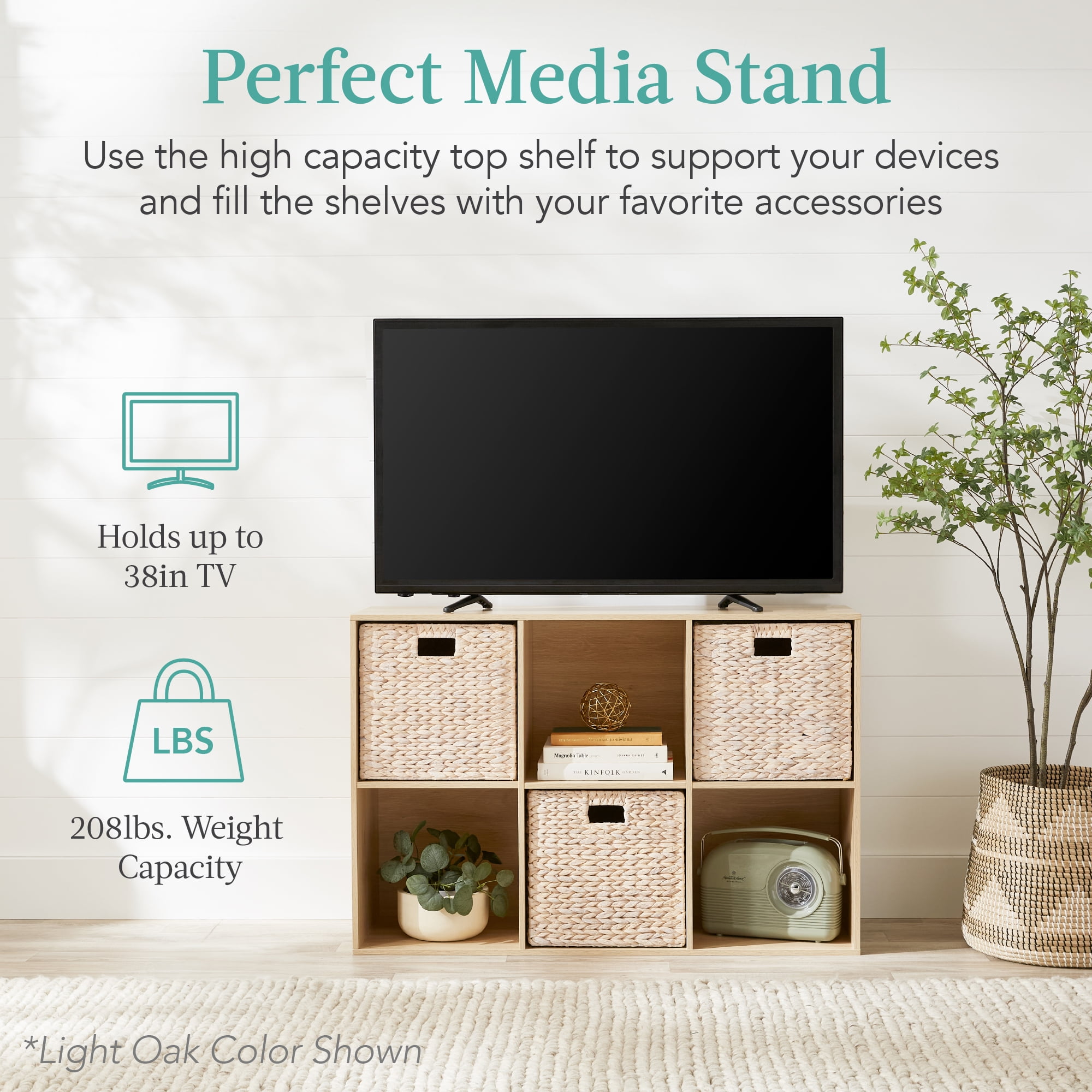 Best Choice Products 6-Cube Bookshelf, 13.5in Display Storage System, Organizer w/ Removable Back Panels - Dark Gray