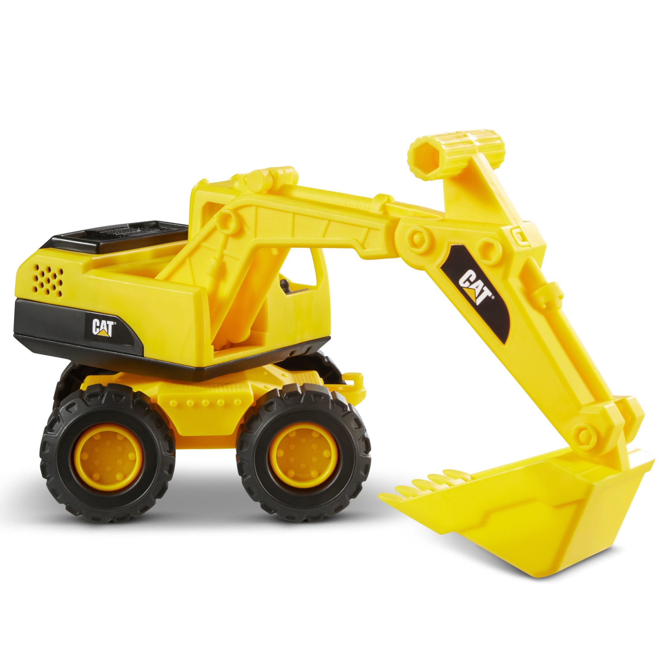 CAT Construction Fleet 4 Pack, 10" Free Wheeling Construction Vehicles