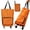 Orange, variant on Foldable Shopping Trolley Bag Trolley Bag Bag On Wheels With Pull Handle Grocery Bag With Wheels 2-In-1 Foldable Shopping Bag Shopping Carts For Groceries Foldable Reusable Grocery Bag
