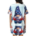thumbnail image 6 of Fuzoiu Cute Gnomes in USA1 Print Women's Short-Sleeved Pajama Set,Lounge Sleepwear Set,Womens Pajama Sets 2 Piece,Button-Up Top and Shorts with Pockets-X-Large, 6 of 7