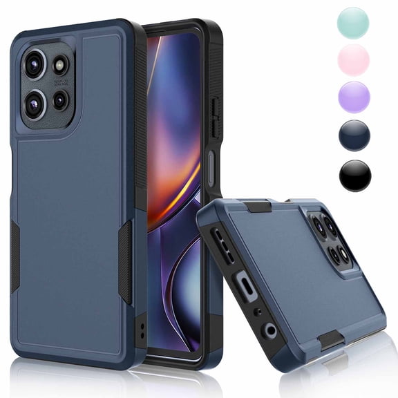 Motorola Moto G Play 5G 2025 Case ,Sturdy Phone Case for Moto G Play 5G 2025 6.7 inch,Njjjex Shockproof Protection Heavy Duty Armor Hard Plastic & Rubber Rugged Bumper 2-in-1 Case Cover -Blue