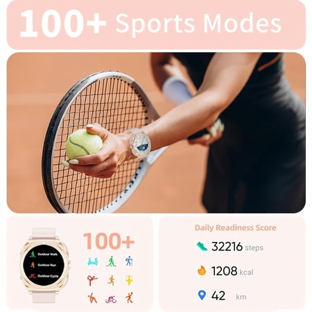 2026 Women's Smart Watch: 2.01-inch HD, Large Battery, 90-day Standby, Wireless Calling, 120+ Sports Modes, Fitness Tracking, Gift for Festivals