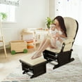 thumbnail image 4 of Costway Baby Nursery Relax  Rocker Rocking Chair Glider & Ottoman Set w/Cushion Beige, 4 of 11