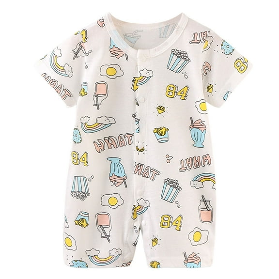 Xudanell Baby Boy Girl Cotton Short Sleeve Zipper Rompers Infant 2-way Zippers Comfy Summer Jumpsuit Pajamas (Light Blue, 0-6 Months)