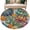Blue, variant on Round Area Rug 8 Ft, Vintage Floral Boho Washable Non-Slip Circle Carpet for Living Room/Bedroom, Abstract Art Modern Flowers Collection Low-Profile Large Area Rugs for Indoor