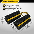 thumbnail image 4 of 2 Pairs Wheel Chocks Heavy-Duty Rubber Wheel Block Non-Slip Base with Nylon Rope Yellow Reflective Tape - 4 Pack Wheel Stopper for Travel Trailers, Car, Camper, Truck, Black, 4 of 6