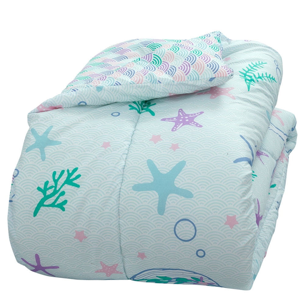 Kidz Mix Mystical Mermaid 7 Piece Bed in a Bag, Full with Comforter, Sham, Flat Sheet, Fitted Sheet, Pillowcase