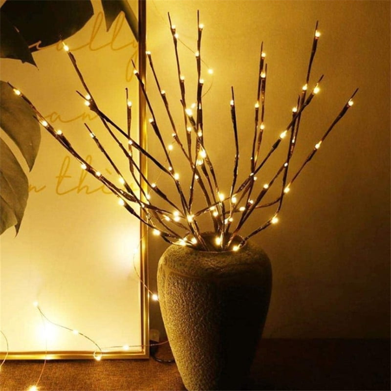 3PCS Lighted White Twig Branches LED ，Artificial Tree Branch with Warm