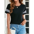 thumbnail image 2 of YouLoveIt Short Sleeve Tops for Women Color Block T Shirt Tunic Stripe Crewneck Female Tops Plus Size Summer Tops Women Blouse Tops Tee, 2 of 7