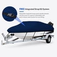 thumbnail image 3 of Seamander 600 Denier Heavy duty Waterproof Boat Cover, Fits boats 24'-26'L x 108"W, V-Hull Fishing Ski Boat Pro Bass Inboard Outboard Trailerable Boat Covers , Navy, 3 of 7