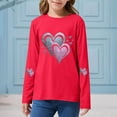 thumbnail image 5 of Girls Red Sparkle Heart Long Sleeve Shirt, Kids Graphic Tee, Soft Stretchy Top for Kids Tween Play & Casual, Sizes 2T-14,Size 13-14 T, 5 of 6