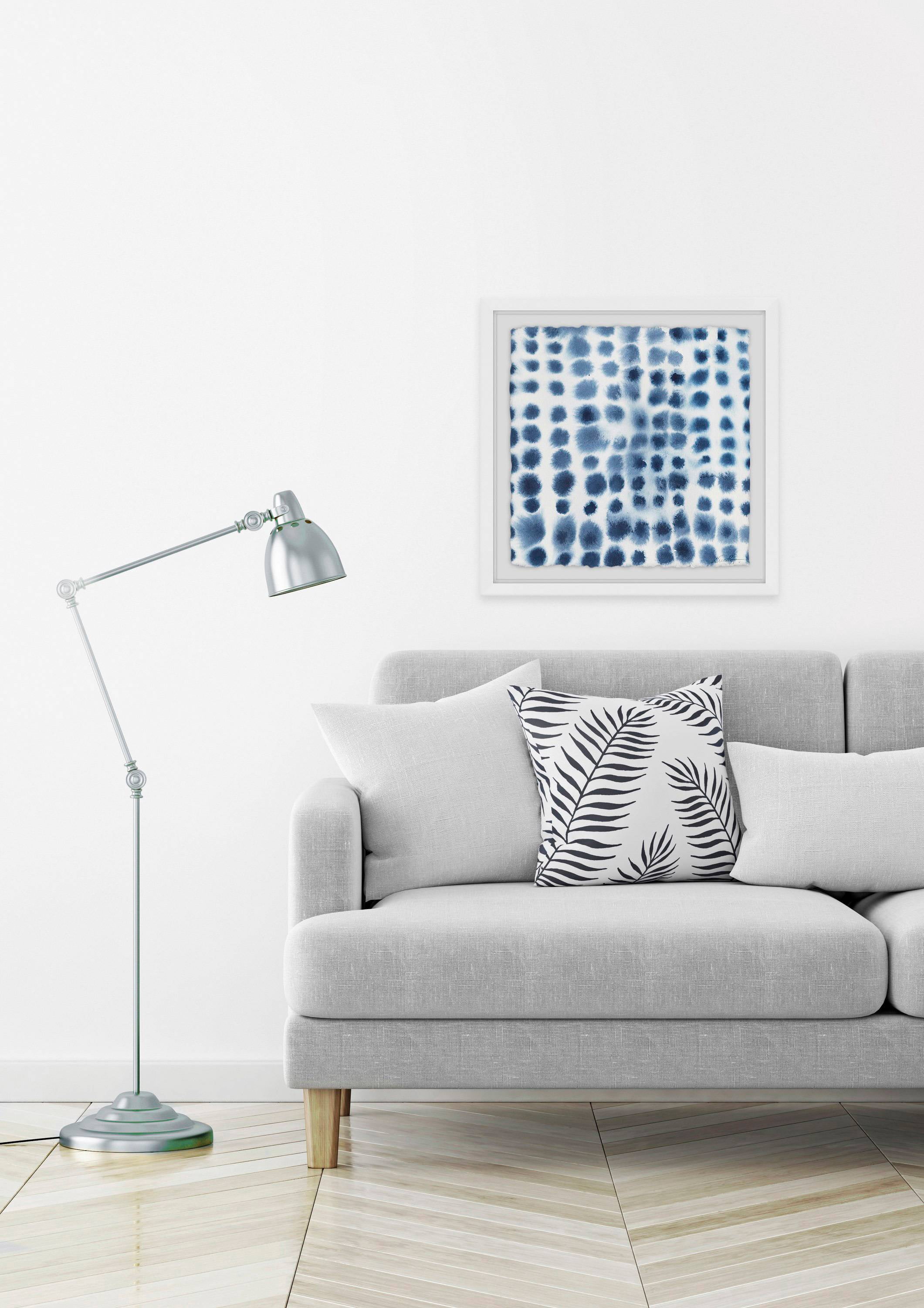 Indigo Bleed VI Framed Painting Print