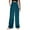 Blue, variant on Women's Solid Loose Relaxed High Waist Cotton Pocket Wide Leg Pants