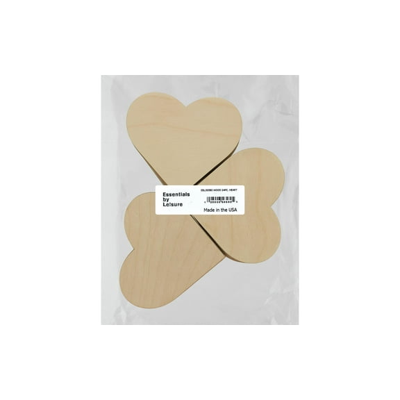 Essentials By Leisure Arts Arts Flat Wood Shape 24pc Heart