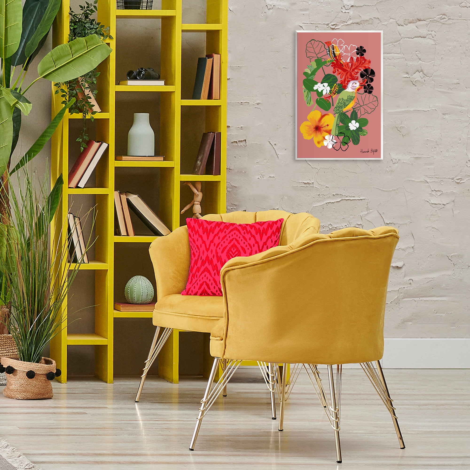 Stupell Industries Gambia Inspired Florals Animals Painting Unframed Art Print Wall Art, 13 x 19