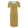 thumbnail image 6 of gakvbuo Maternity Dress For Photoshoot Womens Short Sleeve Breast-Feeding Maternity Nursing Dress Bodycon Pregnancy Scoop Neck Ruched Midi Fitted Dresses For Women 2154, 6 of 6