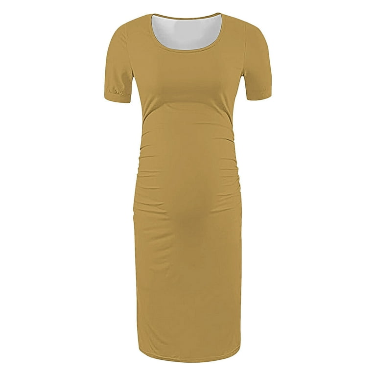 gakvbuo Maternity Dress For Photoshoot Womens Short Sleeve Breast-Feeding  Maternity Nursing Dress Bodycon Pregnancy Scoop Neck Ruched Midi Fitted  Dresses For Women 2151 - Walmart.com