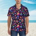 thumbnail image 4 of Lsque Skull rainbow star mushroom pattern Hawaiian Shirt for Men, Unisex Summer Beach Casual Short Sleeve Button Down Shirts-X-Large, 4 of 9