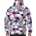 thumbnail image 7 of Uemuo Plaid Flamingo Pattern Men's Hoodie - Casual Pullover Hoodie with Kangaroo Pocket, Stylish Hooded Sweatshirt for Everyday Wear-Large, 7 of 7