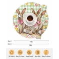 thumbnail image 6 of 13 Inch Round Placemats Set of 4, Easter Bunny Eggs Non Slip Heat Insulation PP Table Mats, Spring Tulips Country Rabbits Green Checkered Washable Place Mats for Kitchen Dining Party Table Decor, 6 of 7