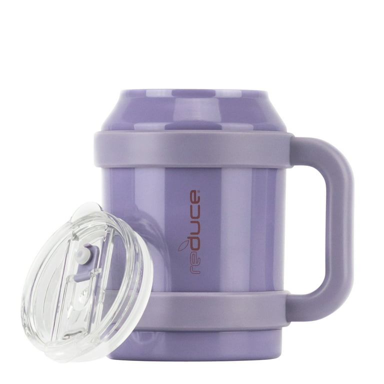 Reduce Cold-1 50oz Large Water Mug With Straw and Easy-Carry Handle  Sweat-Proof Body, Leak-Proof Lid, BPA Free - Opaque Gloss Purple 