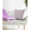 thumbnail image 2 of LR Home Ox Bay Hand-stitched Purple/White Stripe All-Natural Cotton Pillow Cover, 2 of 8