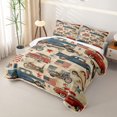 thumbnail image 3 of Erosebridal Retro American Vehicle Twin Quilt Set for Boys, Vintage Flag Car Motorcycle Twin Coverlet Set, 2-Piece, 3 of 7