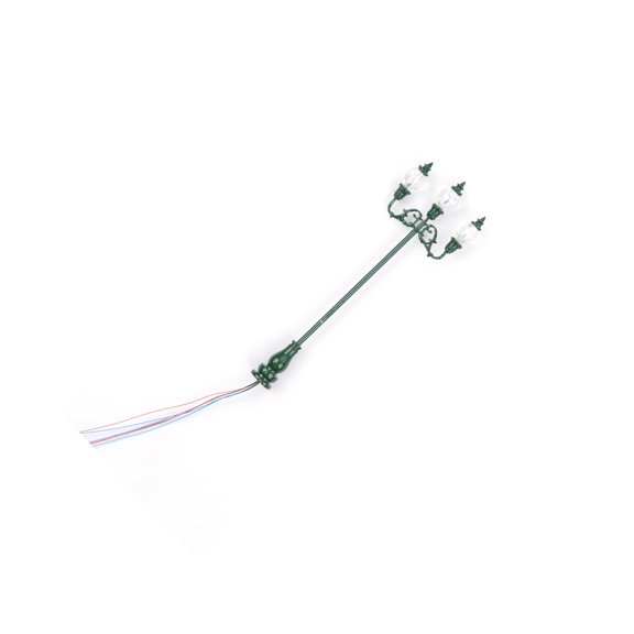 Yuarrent 1:87 farolas LED 3 modelos de cabeza haciendo lámpara de tren estilo Vintage jardín en miniatura luz blanca cálida accesorios de construcción Artesanía Verde/Blanco cálido Yuarrent HA066524-04