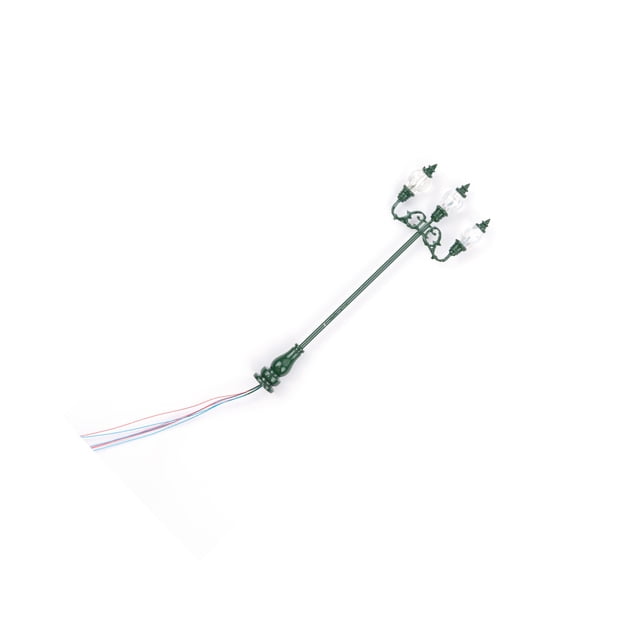 Farolas de vía férrea Bewildely 1:87 modelo de 3 cabezas luz blanca cálida Verde/Blanco cálido