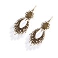 thumbnail image 3 of 5 colores borla gota pendientes con flecos gancho Piercing joyería de mujer - Blanco Sunnimix Abalorios borla de abalorios, 3 of 5