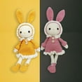 thumbnail image 3 of veasfak Handmade Beginner Crochet , A Pair of Rabbit Crocheting Crafts Hand Made Kids Pink and Yellow, 3 of 6