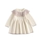 thumbnail image 1 of Odeerbi Niñas Suéter Algodón Vestido Cuello de Encaje Princesa Vestidos Niños Color Sólido Dulce Cuello Redondo Vestido Manga Larga, 1 of 5