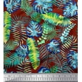 thumbnail image 1 of Soimoi Modal Satin Fabric Leaves Tropical Print Fabric by Yard 42 Inch Wide, 1 of 1