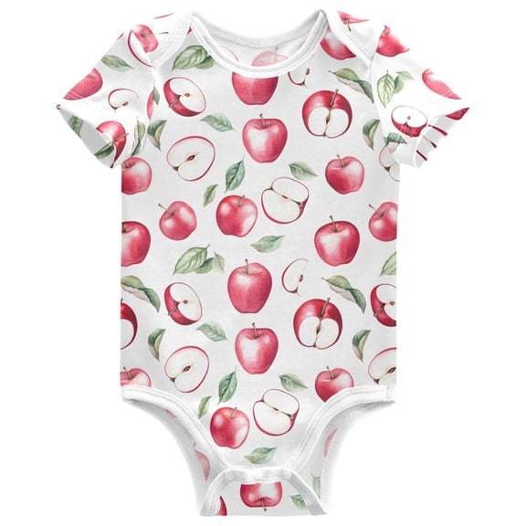 joogoo Apples Pattern Baby Bodysuits Short Sleeve Cotton Onesies Clothes 6Months