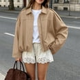 thumbnail image 5 of SETOOFF Women Oversized Lapel Collar Zip Up Faux Leather Jacket Drop Shoulder Loose Fit Short Bomber Coat Solid Black Motorcycle Outerwear for Spring Fall, 5 of 6
