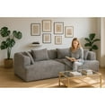 thumbnail image 2 of Modern Sofas Full-Foam Modular Sofa, 96" Bouclé 2-Piece Sectional with Rounded Arms, Cloud-Like Comfort, Compressed Packing:33015-GR,Fabric Sofas, 2 of 16