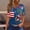 Z019-Blue, variant on Women's 250th America Anniversary Casual Printed Crew Neck T-Shirt USA Flag Tee 250 Years of Freedom Shirt