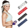 thumbnail image 2 of 4 Pieces Tie Headbands for Men Women Sports Bandana Hair Band Camo Headbands Elastic Sweat Wicking Karate Adjustable Non Slip Hairband for Yoga Workout Running, 2 of 6