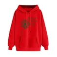 thumbnail image 3 of VBTAPA Women's St Patrick's Day Hooded Sweatshirt Lucky Clover Graphic Print Casual Irish Pullover Hoodies with Kangaroo Pocket Red S, 3 of 5