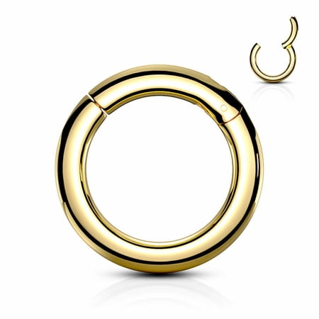 BodyJewelryOnline Surgical Steel 2G-00G Hinged Clicker Segment Rings Body Piercing Jewelry Sold Each