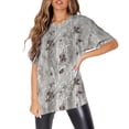 thumbnail image 1 of Women's Fashion O Neck Short Sleeve Workwear With Pockets Printed Tops Summer Tops For Women, 1 of 5