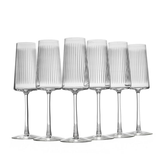 Stölzle Lausitz Soho Power Champagne Flutes, Set of 6 – 8oz Lead-Free Crystal Glasses, Wide Bowl for Aroma, Elegant Pulled Stem, Perfect Mother’s Day Gift for Mom, Weddings, Parties & Celebration Use