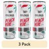 (3 pack) CELSIUS Sparkling Peach Vibe, Functional Energy Drink 12 fl oz Single Can