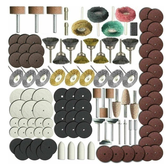 FlyFlise Ensemble de 150 Embouts d'Accessoires pour Outil Rotatif 1/8 Pouce