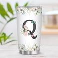 thumbnail image 2 of Personalized Initial Q Tumbler 20oz, Monogrammed Gift for Women Birthday Mothers Day Religious Gift, Personalized Christian Gift for Women Initial Coffee Mug, 2 of 6