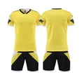 thumbnail image 2 of BRGZLK Kids Soccer Jerseys Summer Boys Girls Breathable Comfortable Short Sleeve Tops and Shorts Athletic Jersey Training Uniforms Outfits Yellow XS, 2 of 5