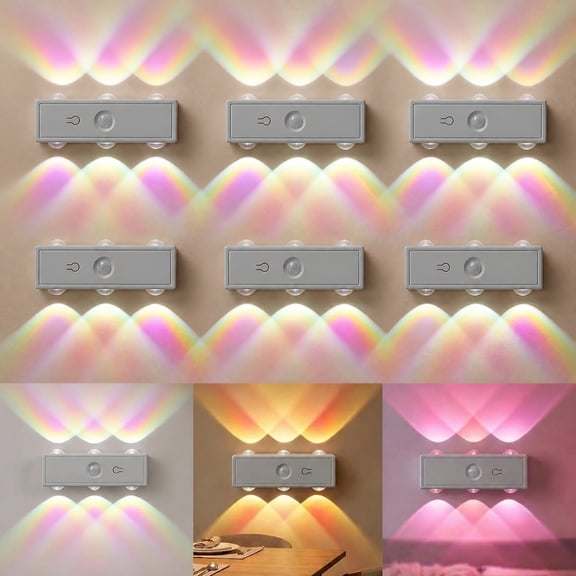 Motion Sensor Wall Lights, Rechargeable Peel and Stick On Sconces set of 2, Wireless No Drill Wall Lamp, 3CCT Dimmable Magnetic Mount for Hallway Closet Stair Bedroom2packs