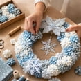thumbnail image 5 of Snowflake Christmas 3D Fabric Poke Wreath DIY Set, Three-Dimensional Christmas Wreath Craft Kit with Soft Fabric Material, Charming Winter Wonderland Door Decor Project, 5 of 6